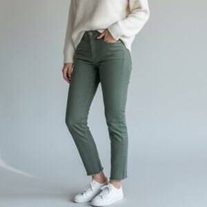 Frank & Eileen Sligo Pants Womens Sz 27 Sage Green Tapered Effortless Mid Rise